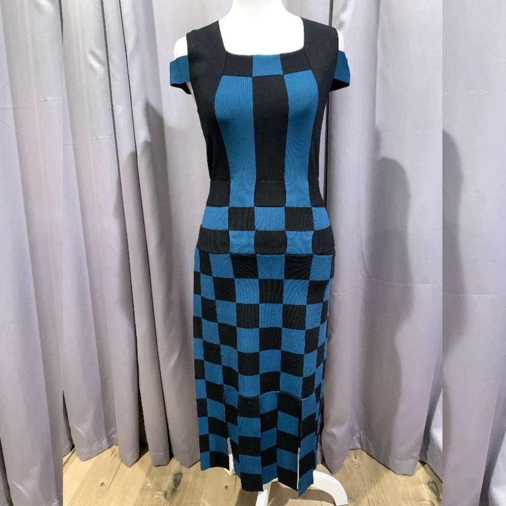 Checkered Elastic Dress